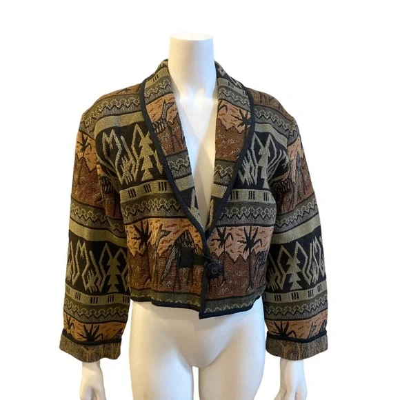 VINTAGE FLASHBACK Southwestern Desert Style Blazer, Size Medium - Picture 3 of 11